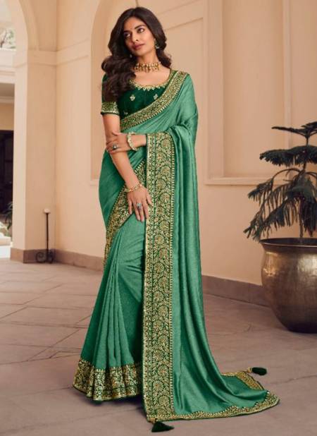 Bottel Green Colour Kavira 4 Heavy Festive Wear New Designer Saree Collection 1011